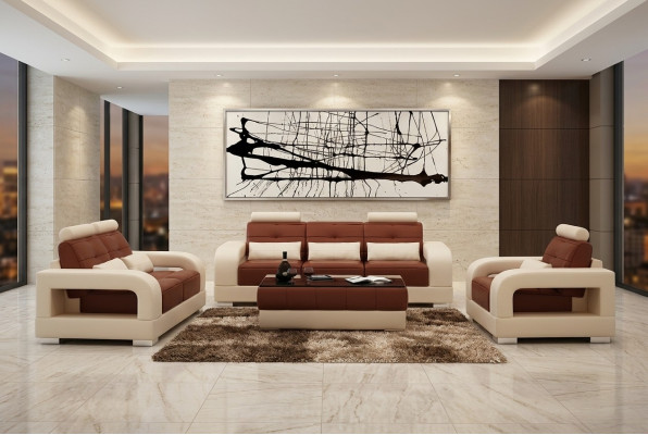 Canapé en cuir ensemble de canapé 3+2+1 place suite design canapé moderne avec USB