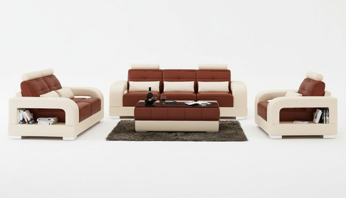 Canapé en cuir ensemble de canapé 3+2+1 place suite design canapé moderne avec USB