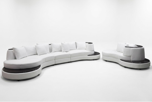 Canapé design vivant Canapé d'angle rond Rembourrage de canapé rond Ensemble de sièges ronds Paysage de chambre USB