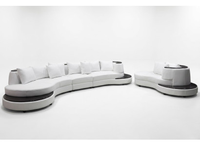 Canapé design vivant Canapé d'angle rond Rembourrage de canapé rond Ensemble de sièges ronds Paysage de chambre USB