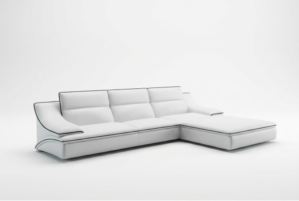 Canapé en cuir avec port USB, canapé d'angle pour paysage vivant, suite d'angle design moderne A1160C