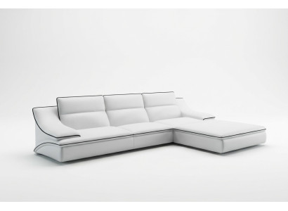 Canapé en cuir avec port USB, canapé d'angle pour paysage vivant, suite d'angle design moderne A1160C