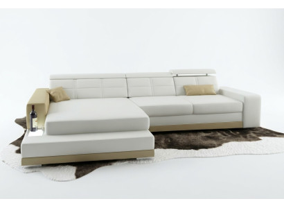 Canapé en cuir avec USB Salon paysage Canapé d'angle Suite d'angle Design Canapé moderne C4010B