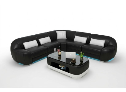 Canapé en cuir Canapé Canapé d'angle Suite d'angle Canapé moderne USB sur mesure