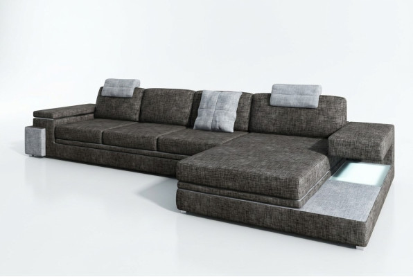 Canapé en cuir design avec habillage USB salon paysage de vie coin suite textile Tachau