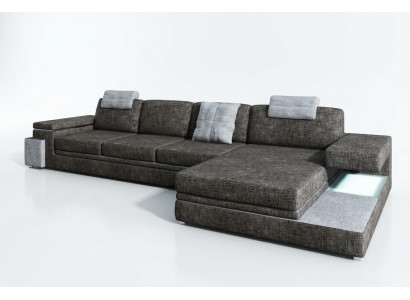 Canapé en cuir design avec habillage USB salon paysage de vie coin suite textile Tachau
