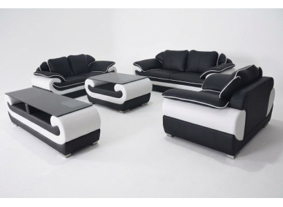Ensemble de canapé 5 pièces. Armoire TV Table de canapé 321 Suite de siège moderne Fauteuil Canapé + USB
