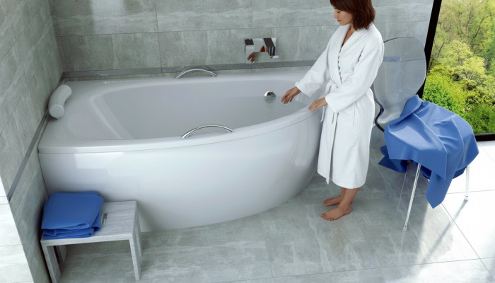 Coin de baignoire baignoire d'angle 150*70 cm baignoire en acrylique baignoire de coin décorative