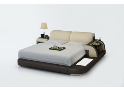Lit double lit à eau Hôtel Lits Lit en cuir complet, lit rembourré à eau + USB