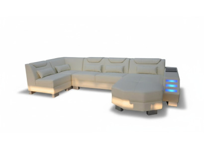 Canapé design avec USB Coin Canapé d'angle en cuir Rembourrage en cuir Salle de siège Rembourrage nouveau