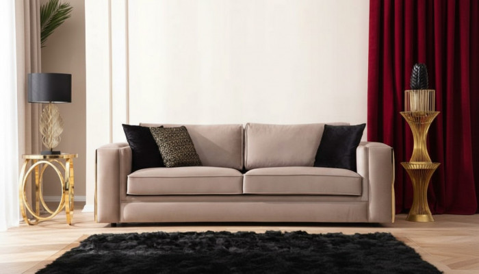 Canapé 3 places Tissu Canapés Canapé Rembourrage Meubles Luxe Moderne Trois places neuf