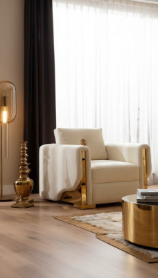 Conception Fauteuil Monoplace Textile Salon Lounge Métal Luxe Conception Canapé Meubles