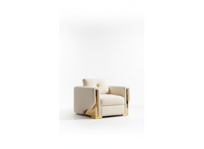 Conception Fauteuil Monoplace Textile Salon Lounge Métal Luxe Conception Canapé Meubles