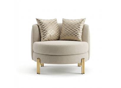 Chaise Fauteuil Siège Design Salon Rembourrage Bois Rembourrage Moderne Luxe Beige