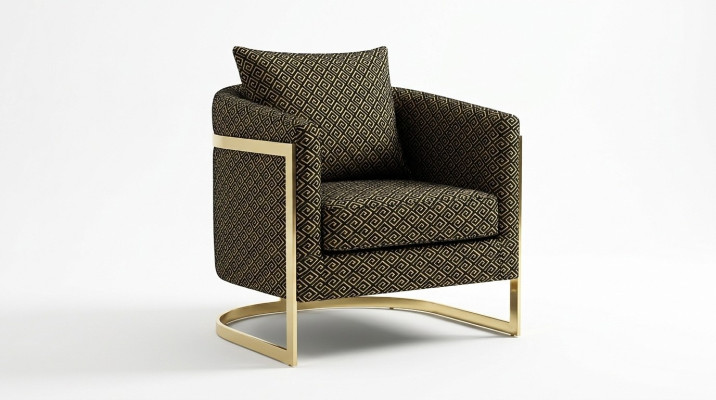 Fauteuil design luxe Classique Moderne à dossier en textile 1 place Canapé d'ameublement une place