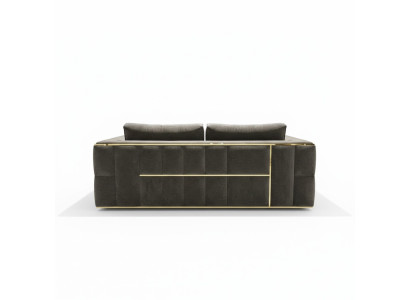 Canapé design trois places en tissu pour meubles rembourrés modernes Velours en métal
