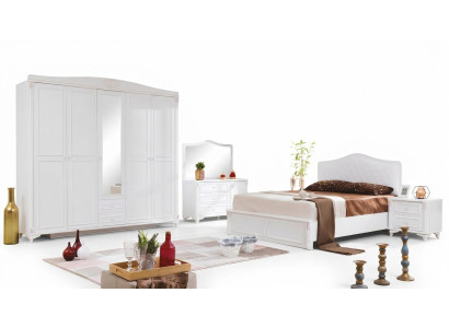 Ensemble chambre de luxe 4 pièces. Lit 2 Tables de chevet Commode Mobilier de chambre neuf