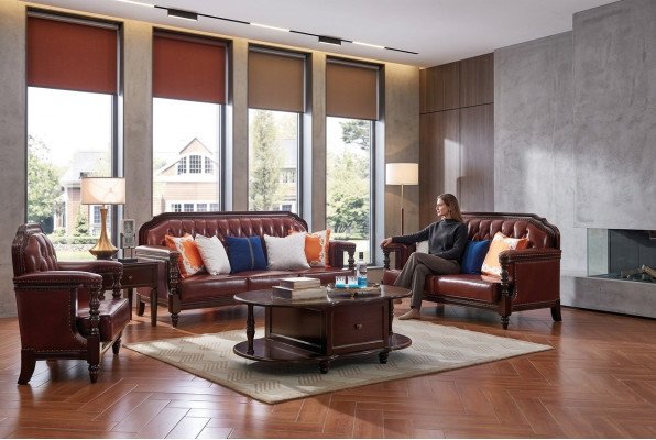 Ensemble de canapés Northern States Sofa Amérique 3+2 places Canapé en cuir Chesterfield
