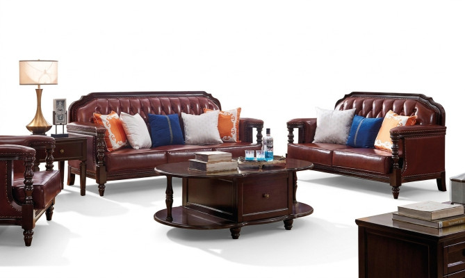 Ensemble de canapés Northern States Sofa Amérique 3+2 places Canapé en cuir Chesterfield