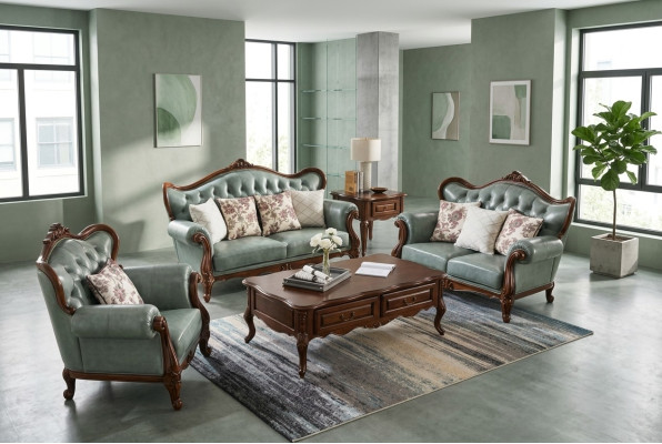 Ensemble de canapés 3+2+1 Chesterfield Meubles de salon Canapé en tissu