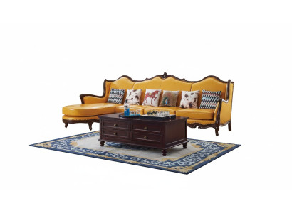 Canapé d'angle classique Jaune Empire Canapé en cuir Canapé Sofas Canapés