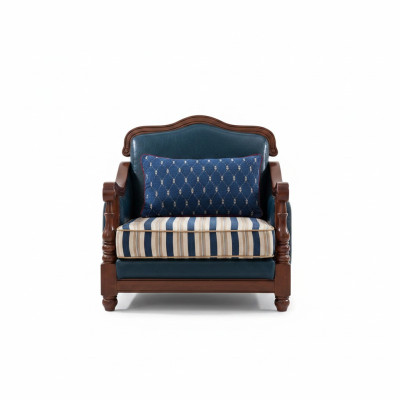 Fauteuil en cuir design Salon Lounge Chaise de luxe Mobilier design Bleu