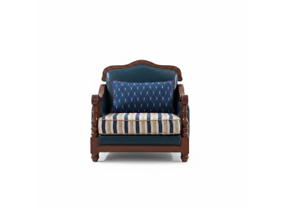Fauteuil en cuir design Salon Lounge Chaise de luxe Mobilier design Bleu