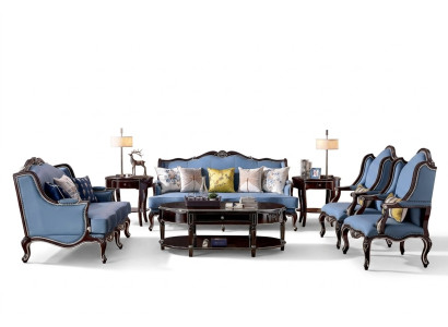 Luxe Classique Chesterfield Ensemble de canapés rembourrés 3+2+1+1 places Bleu Noir