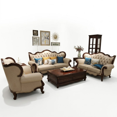 Ensemble de canapés 3+2+1 Ensemble de sièges Canapés Design Rembourrage Chesterfield