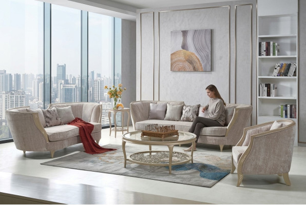 Luxueux ensemble de canapés Mobilier d'hôtel Canapé Sofa Élégant style canapé en tissu