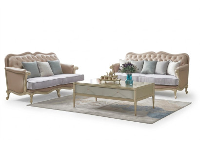 Beige Chesterfield canapé ensemble 3+2 places Sofas de salon de designer 2 pièces. ensemble
