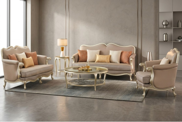 Table basse de luxe Table ronde Meubles d'hôtel Mobilier Tables Or