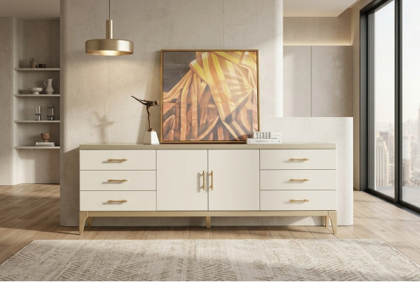 Buffet Commode Designer Armoires de luxe en bois blanc Commodes Armoire
