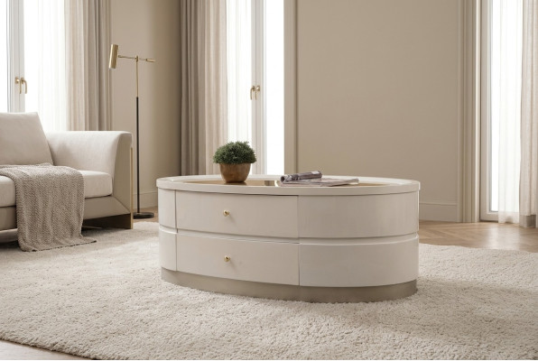 Table basse Tables d'appoint Salon Bois Table basse Design Blanc