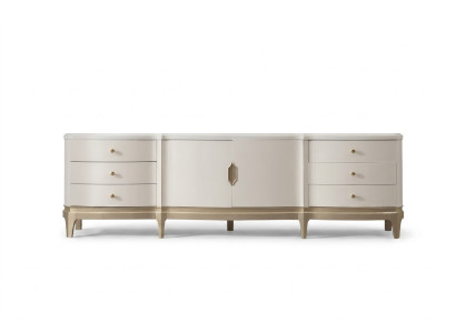 Buffet Armoire Meuble TV Meuble de télévision en bois Blanc Meuble bas de luxe