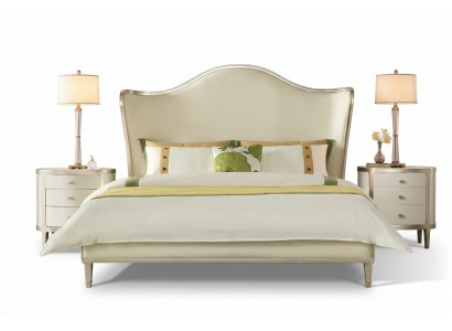 Ensemble de chambre moderne avec lit double et tables de chevet