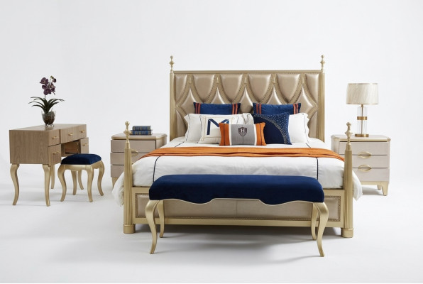 Conception Chambre Lit Luxe Lits Doubles Bois Moderne Rembourrage Mobilier 180x200cm