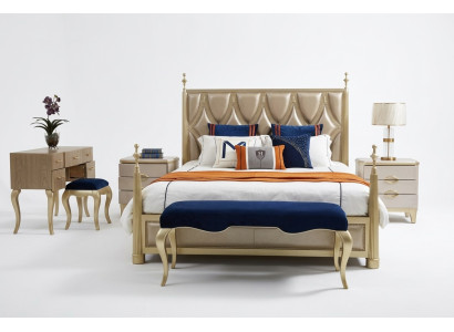 Conception Chambre Lit Luxe Lits Doubles Bois Moderne Rembourrage Mobilier 180x200cm