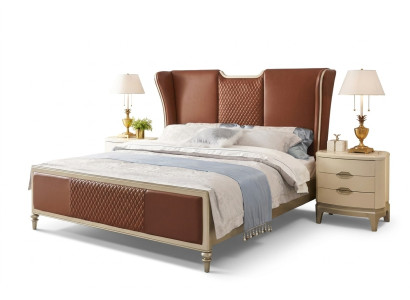 Lit de luxe Braun Cadres de lit Cadre de lit e Double Moderne Lit double Chambre nouvelle