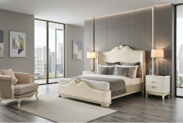 Lit de luxe Lits en bois Cadre de lit Lit blanc Lit double Cadre de lit Lits Doubles Lits