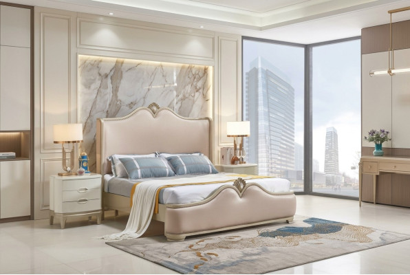 Cadre de lit Lits Lit double Cadre de lit beige Mobilier de lit Lits doubles