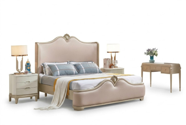 Cadre de lit Lits Lit double Cadre de lit beige Mobilier de lit Lits doubles