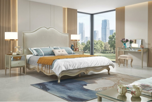 Cadre de lit cadre de lit double lit de luxe lits en bois lits beiges lits doubles hôtel
