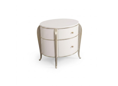 Table de chevet ronde Meuble Bois Luxe Côté Blanc Meuble Tables de chevet