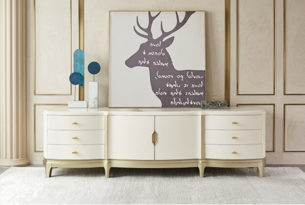 Bahut Armoire Étagère Meuble Armoire en bois Blanc Bahut Commode