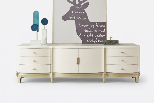 Bahut Armoire Étagère Meuble Armoire en bois Blanc Bahut Commode