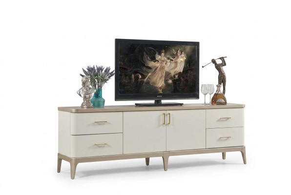 Meuble bas de télévision Armoire Buffet Meubles Armoires Salon Bahut Blanc Commode Buffets