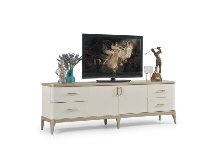 Meuble bas de télévision Armoire Buffet Meubles Armoires Salon Bahut Blanc Commode Buffets