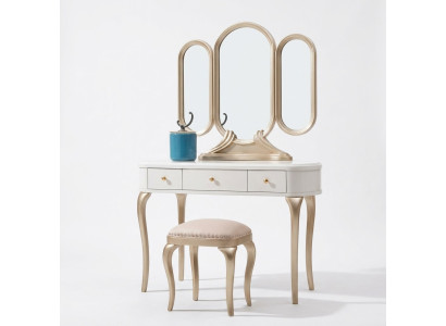 Coiffeuse avec miroir Luxueuse console Commode Tabouret Ensemble complet