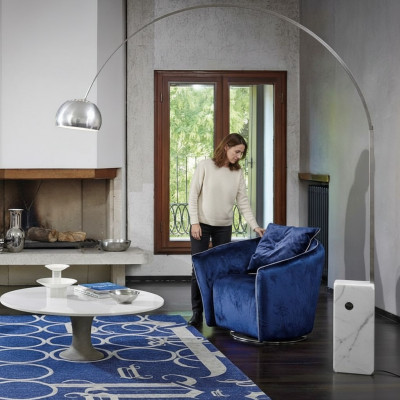 Fauteuil 1 place Bleu Salon Luxe Design Italien Mobilier Élégant nouveau